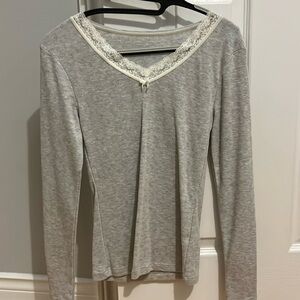 Pointelle long sleeve